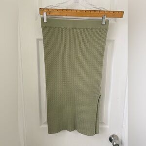 Suzy Sher Olive Green Knit Skirt